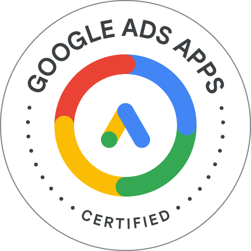Badge for credential Google Ads Apps Certification issued to Emir Corovic on July 20, 2024