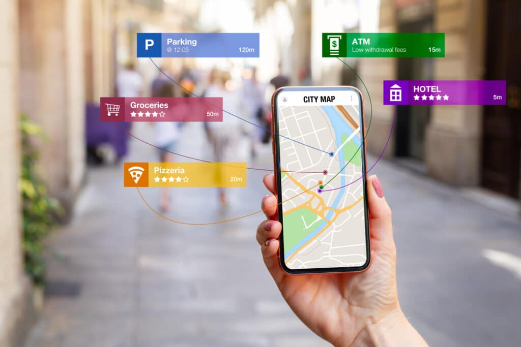 augmented reality technology being used navigation location based apps